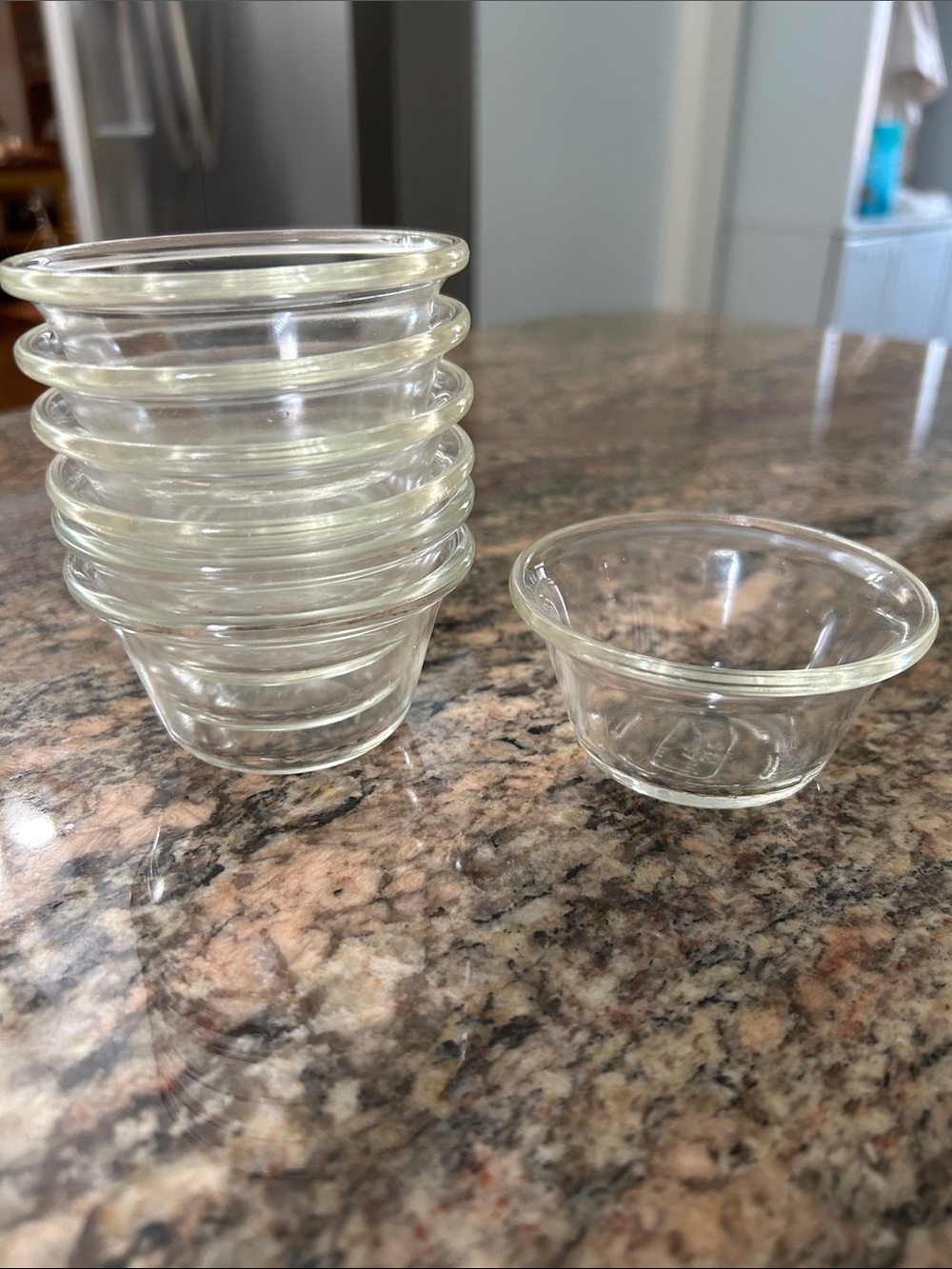 Glasbake & Pyrex Clear Glass Prep Bowls - Set of 7